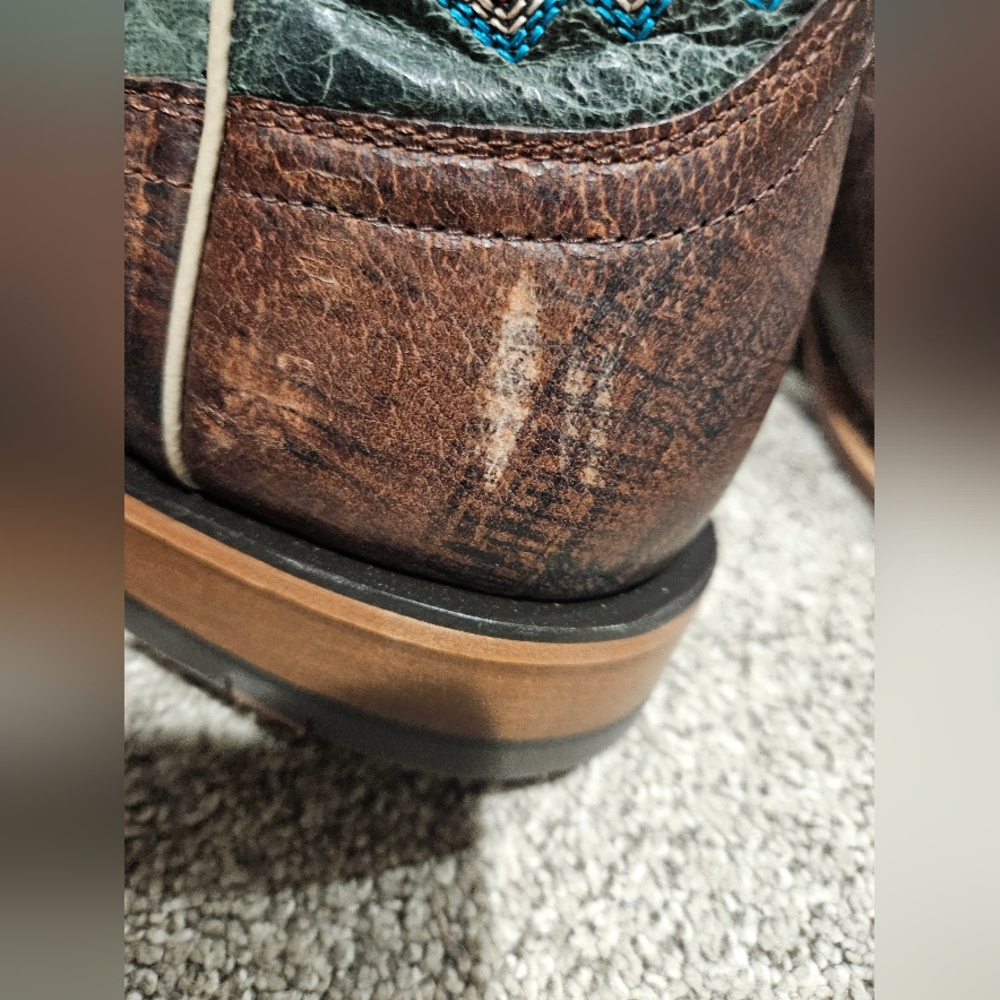 Ariat Men's Western Boots in Brown and Teal - Picture 6 of 8